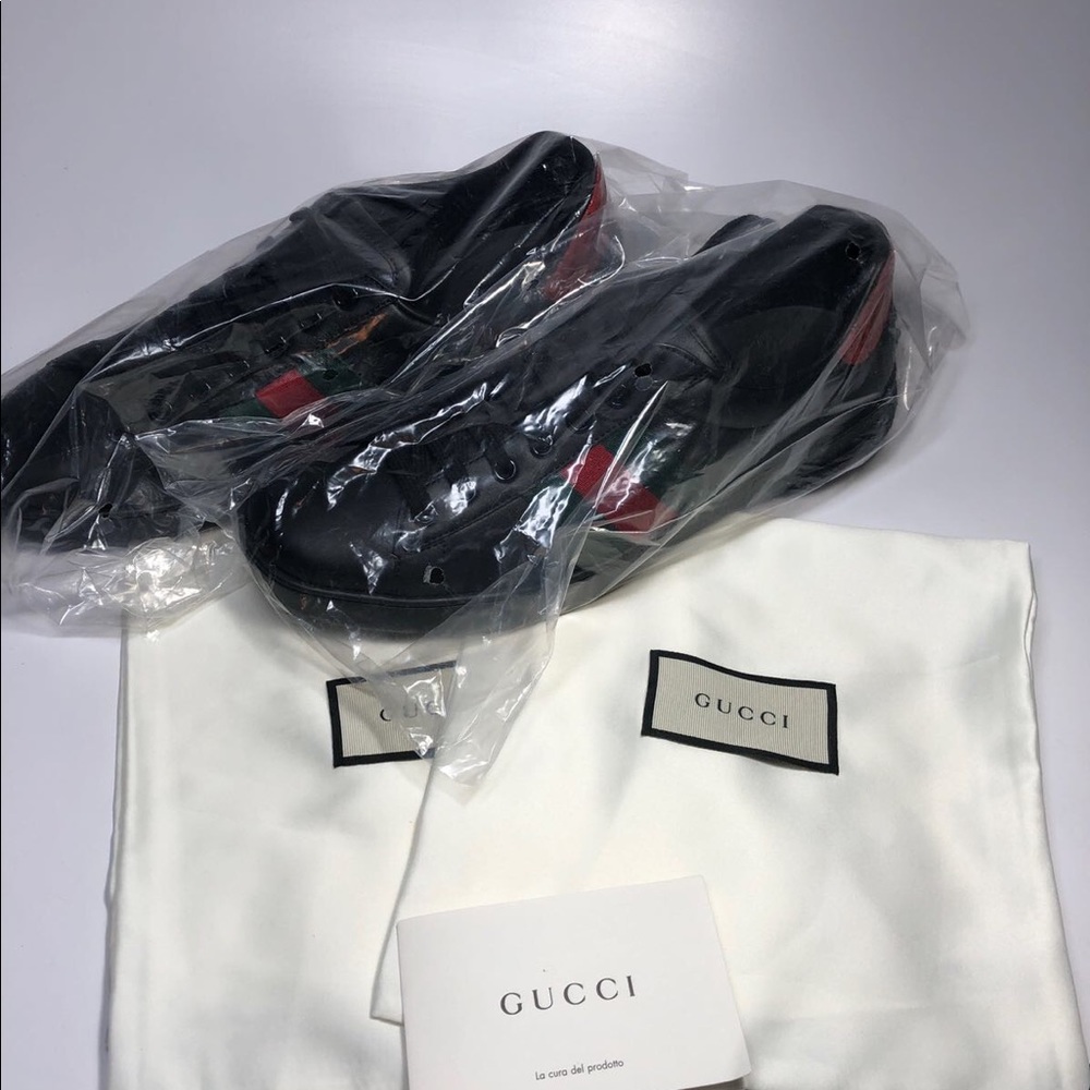 💕SOLD💕 Gucci Mens Ace Ribbon Leather Sneaker - Picture 6 of 8